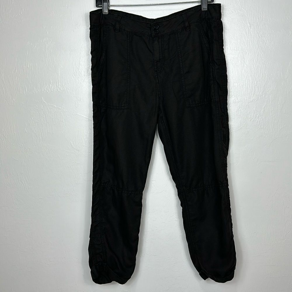❤️Last Chance Calvin Klein Black Linen Blend Tapered Leg Mid Rise Pants Size M